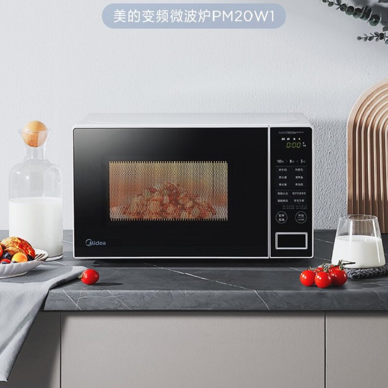 美的变频微波炉20l触摸屏定时可拆转盘解冻杀菌消毒侧开门解冻