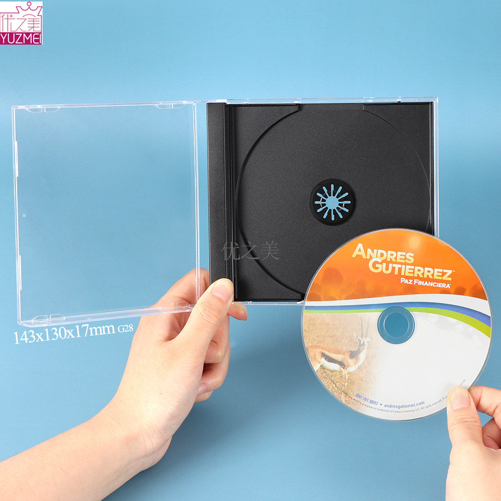 PS游戏盒PS1替换壳加厚光盘盒CD碟片收纳盒单碟黑底CD盒DVD专辑盒