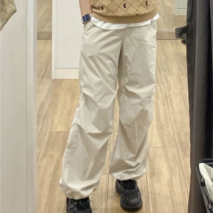 女士百搭显瘦阔腿冲锋裤 日单户外保暖加绒伞兵裤 冬季 长裤 休闲工装