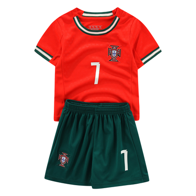 儿童成人葡萄牙C罗球衣短裤套装