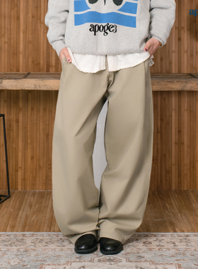 APOGE3阿保机褶度休闲裤男宽松直筒阔腿裤秋冬运动美式高街垂感裤