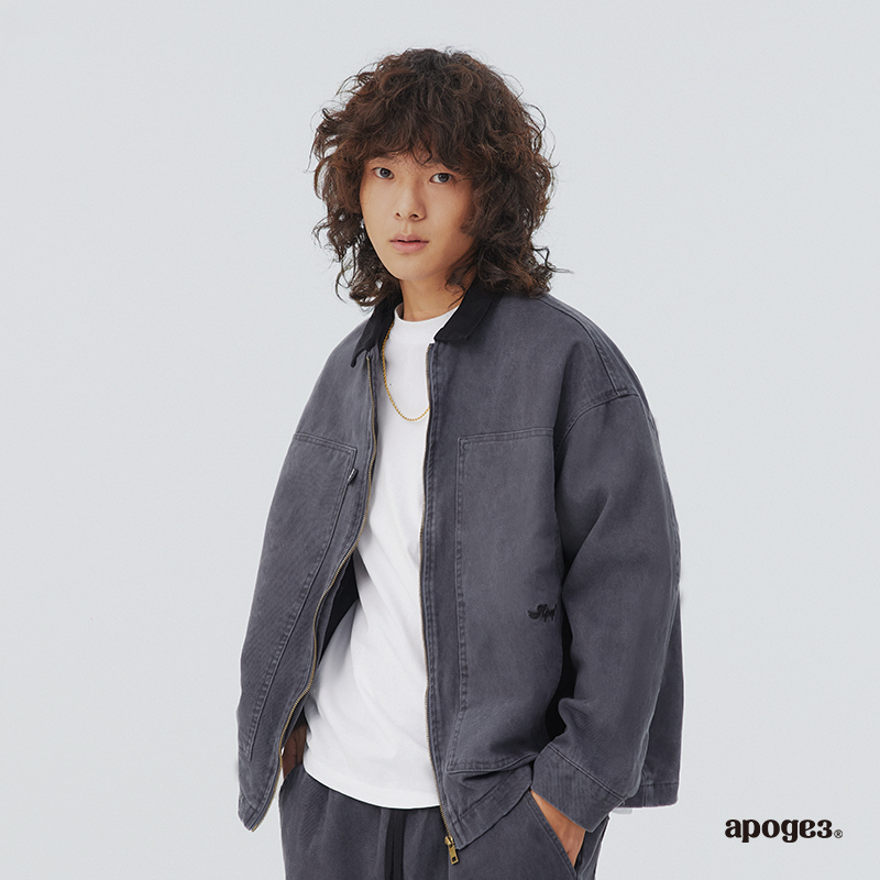 apoge3翻领冬季宽松工装夹克