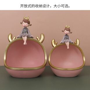 饰品创意摆设 北欧轻奢玄关钥匙收纳摆件门口进门桌面房间客厅装