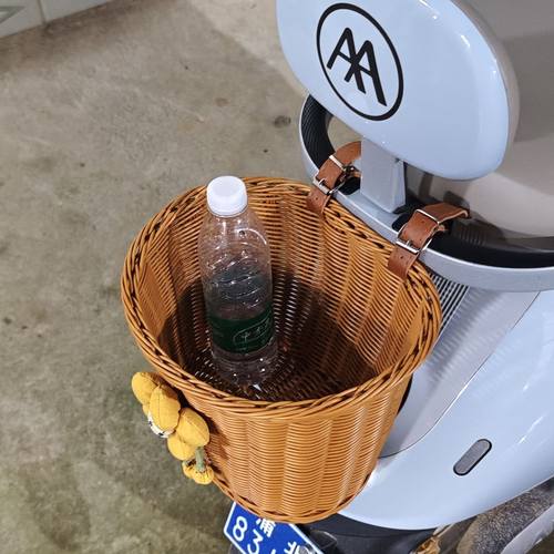 电动车后置车筐大号带盖头盔收纳包摩托车改造通用挂篮放书包神器