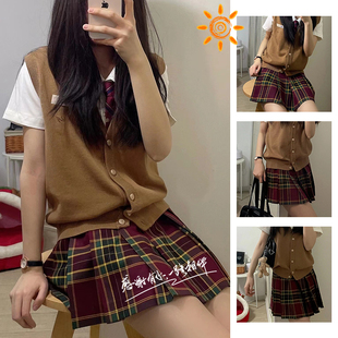 学院风外搭针织开衫 新款 秋冬款 jk背心毛衣马甲老头衫 女纯色基础款