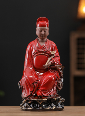 陶瓷文昌帝君神像摆件家用供奉