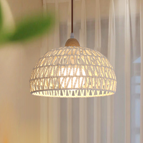 餐厅吊灯手工编织日式LED无频闪