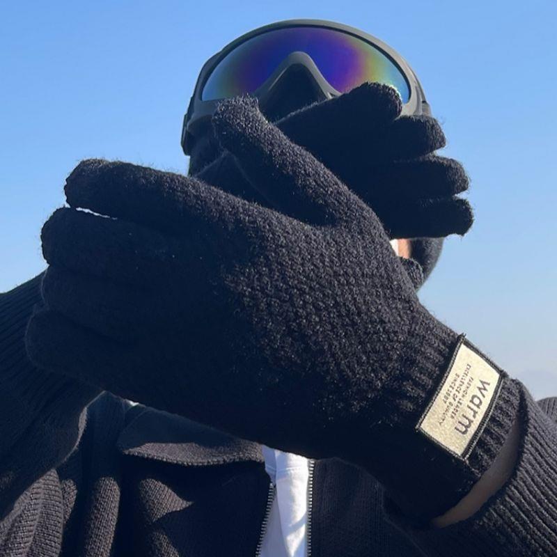 旅行手套冬季可触屏毛线