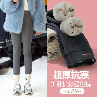 女童冬季特厚羊羔绒鲨鱼裤中大童打底裤儿童加绒加厚保暖裤棉裤子