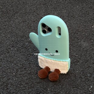 立体可爱毛绒手套造型适用苹果17pro手机壳冬季新款iPhone16promax个性15plus全包防摔14加厚13硅胶12pm软壳P