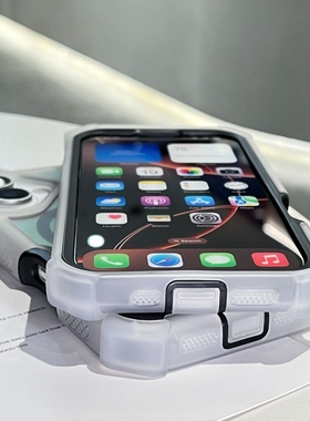 渐变色磁吸二合一Air适用苹果16手机壳17四角气囊iPhone15promax全包边14plus加厚ip13pm全包防摔i17高出屏幕
