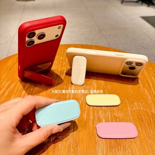 翻盖迷你小镜子粘贴手机支架超薄小巧补妆镜黏贴化妆镜背贴桌面横竖支撑手机架懒人追剧看视频神器通用配件女