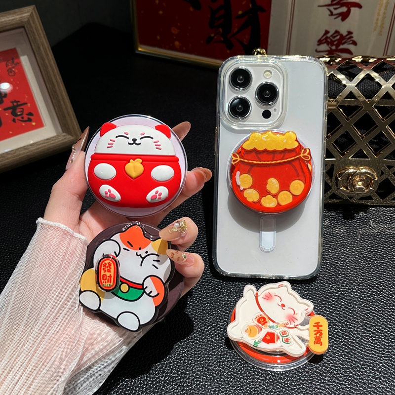 新年卡通旋转滑片强力磁吸支架