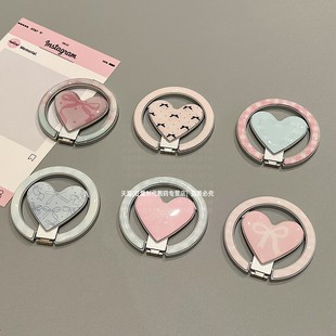 ins蝴蝶结爱心折叠磁吸手机支架金属超好看高颜值手机架桌面支撑配件强磁力可拆卸便携适用苹果17promax16pro