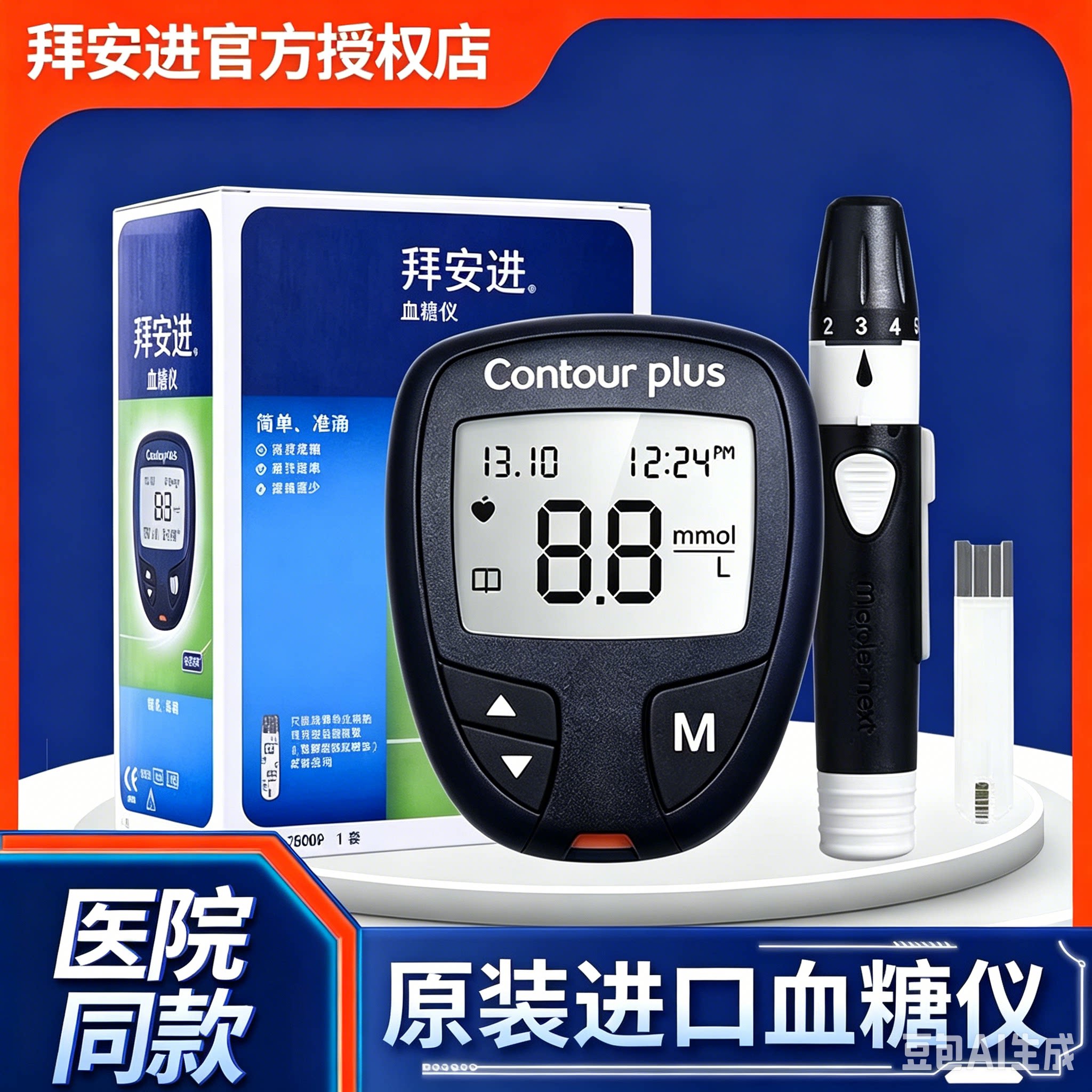 拜耳拜安进血糖测试仪家用测血糖仪器试纸50片高血糖试片原装进口