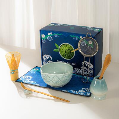 日式陶瓷抹茶茶筅搅拌器套装