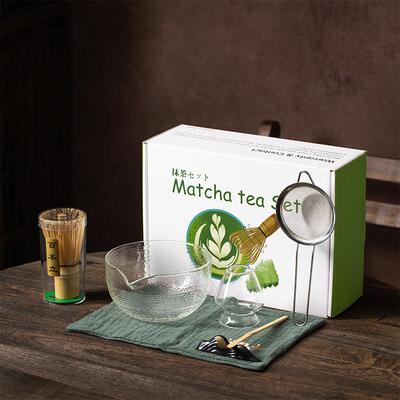 日式玻璃抹茶碗7件套工具套装