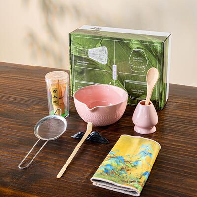 日式抹茶碗带嘴7件套礼盒装