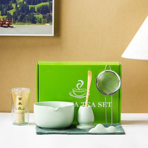 日式陶瓷抹茶碗茶筅工具套装