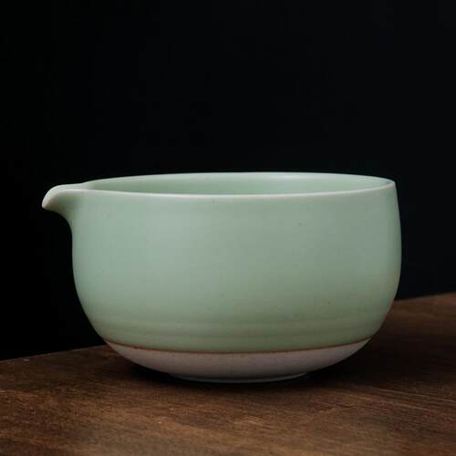 日式抹茶带嘴陶瓷碗茶筅立套组