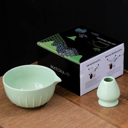 抹茶茶具带嘴碗茶筅立陶瓷礼盒