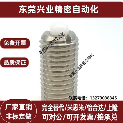 ZCSPN不锈钢尼龙头弹簧锁销GN616-M4-KN带闩头弹簧定位销 ZC204-5