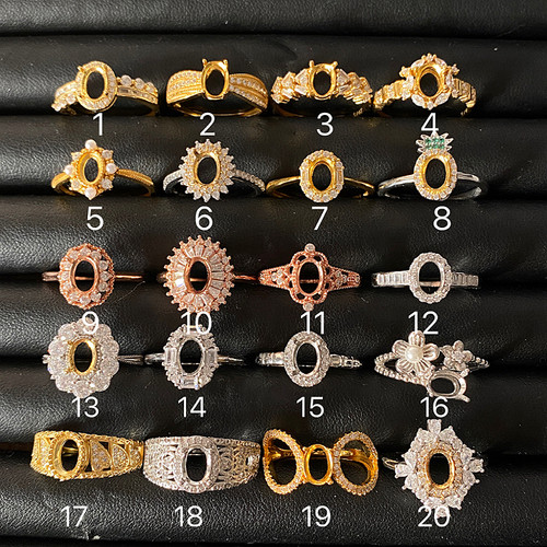 戒指空椭圆5*7mmS925银镶嵌戒托