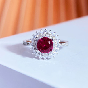 豪华围钻空戒指托圆形S925纯银镀18K金闭口戒托定制日韩轻奢小众