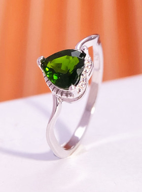 S925纯银镶嵌空托戒指爱心形底托