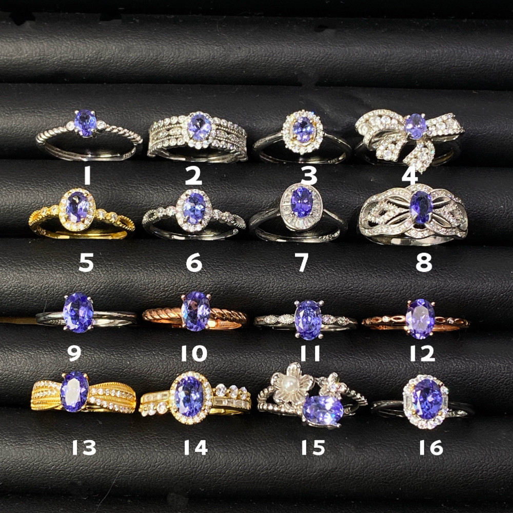 【清货】天然坦桑石戒指S925纯银镀18K金女彩色宝石戒圈生日礼物,珠宝/钻石/翡翠,手饰,淘宝优惠券,粉丝福利购,淘宝优惠卷