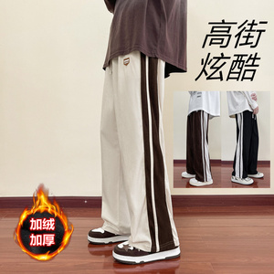 2025冬季新款青少年男士加绒加厚灯芯绒宽松长裤YK105加绒-P30图片