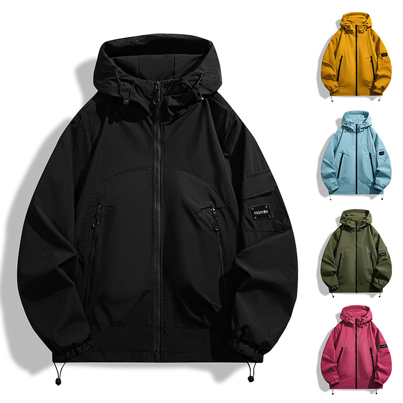 三防冲锋衣秋季大码连帽情侣男冲锋衣户外工装外套登山服789-P40,男装夹克,星座1816-1（原1210-1）