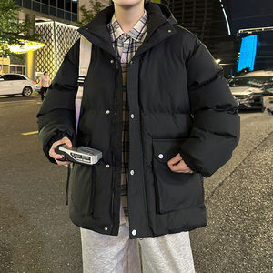 2025冬装新款情侣棉衣男女短款加厚满印港风连帽外套MY8809-P68