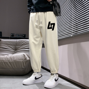 一件2025春秋新款潮流男士印花长裤薄款休闲运动裤大码K902图片