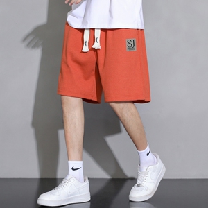 2025夏季新款男士大码潮牌字母印花华夫格直筒五分短裤DK727-P15图片