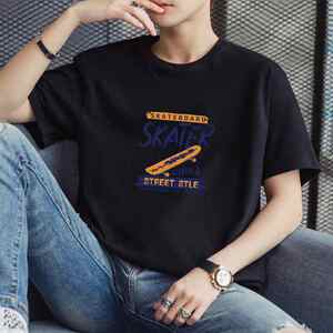 2025夏季新款现货主推量大8块休闲男士印花圆领短袖T恤 DT163-P10图片