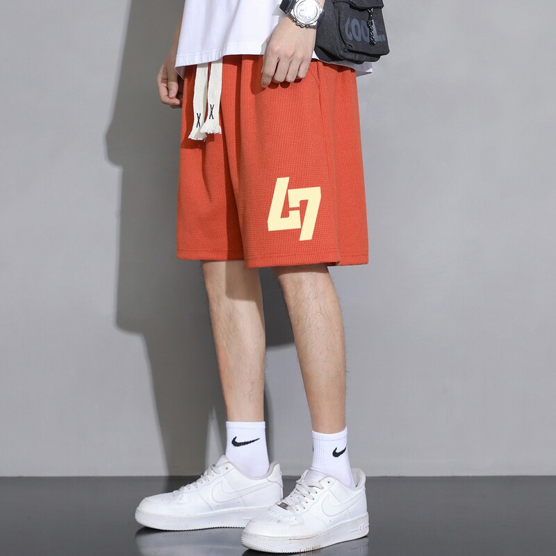 现货2025夏季新款华夫格短裤青少年印花直筒五分裤大码DK702-P15,男装休闲裤,星座1816-1（原1210-1）