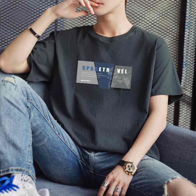 夏季新款现货主推8块2025男士休闲大码印花圆领短袖T恤DT200-P10，男装T恤，星座1816-1（原1210-1）