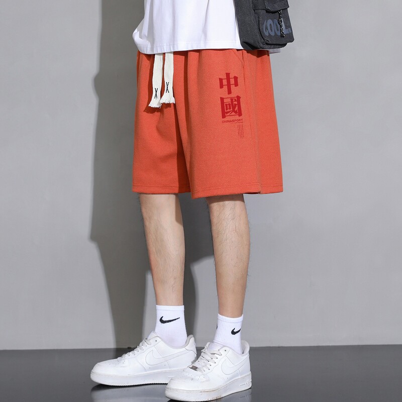 常年现货主推大货2025夏季新款男士华夫格大码印花短裤DK711-P15图片
