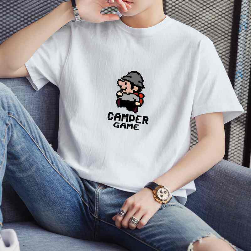现货主推量大8块2025夏季新款男士印花圆领短袖T恤薄款 DT182-P10图片