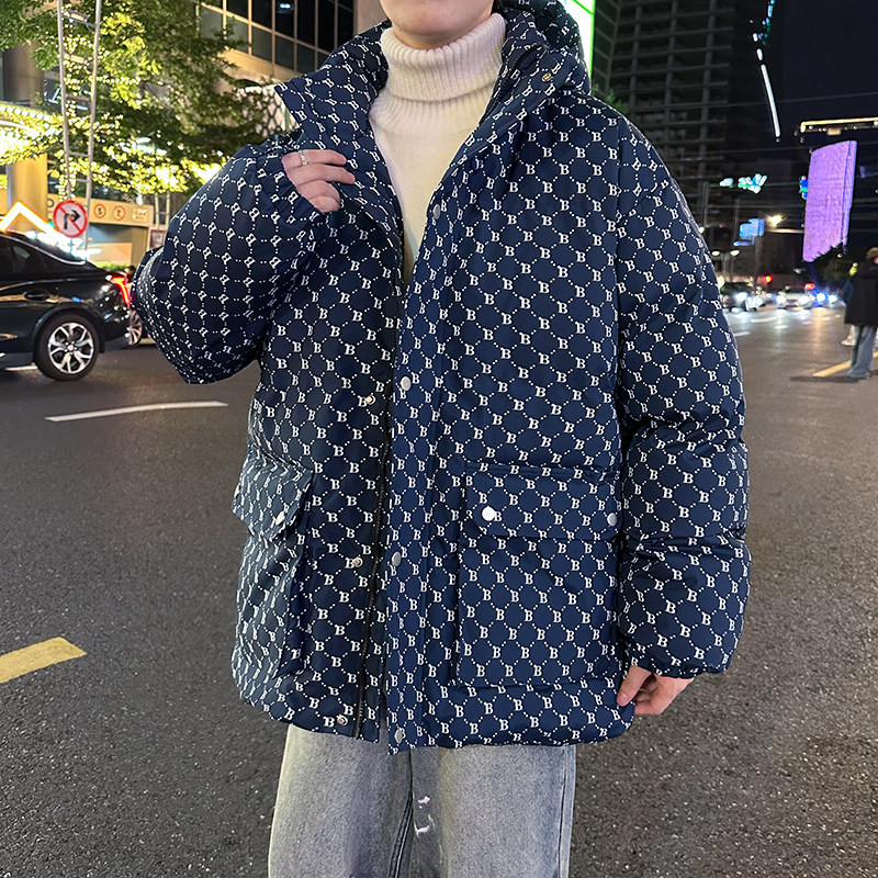 2025冬装新款情侣棉衣男女短款加厚满印港风连帽外套MY8809-P68,男装棉衣,星座1816-1（原1210-1）