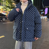 2025冬装新款情侣棉衣男女短款加厚满印港风连帽外套MY8809-P68，男装棉衣，星座1816-1（原1210-1）