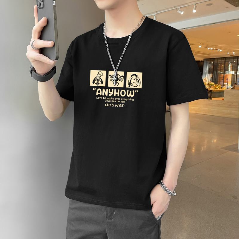 2023夏季新款现货潮流男士圆领印花休闲短袖T恤1210-1-DT187-P10,男装T恤,星座1816-1（原1210-1）