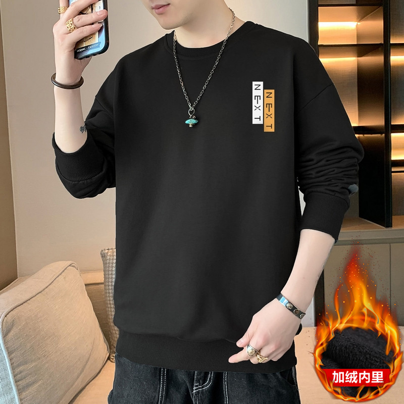 现货主推特价2025秋冬新款潮流男印花卫衣套头加绒大码JR005-P19图片