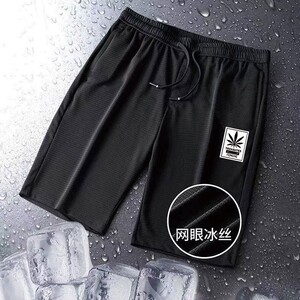 现货跑量夏季冰丝网眼青少年五分短裤学生速干薄款大裤衩纯色7块图片