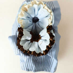 sorgenti香草酸奶油&海盐黑巧刺绣发圈原创设计手工大肠发圈高级