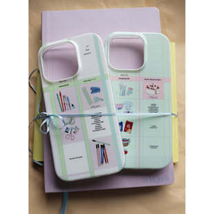 sorgenti【蛋糕清单&文具清单】原创设计印花手机壳小众梦幻浪漫柔全包手机保护壳苹果16