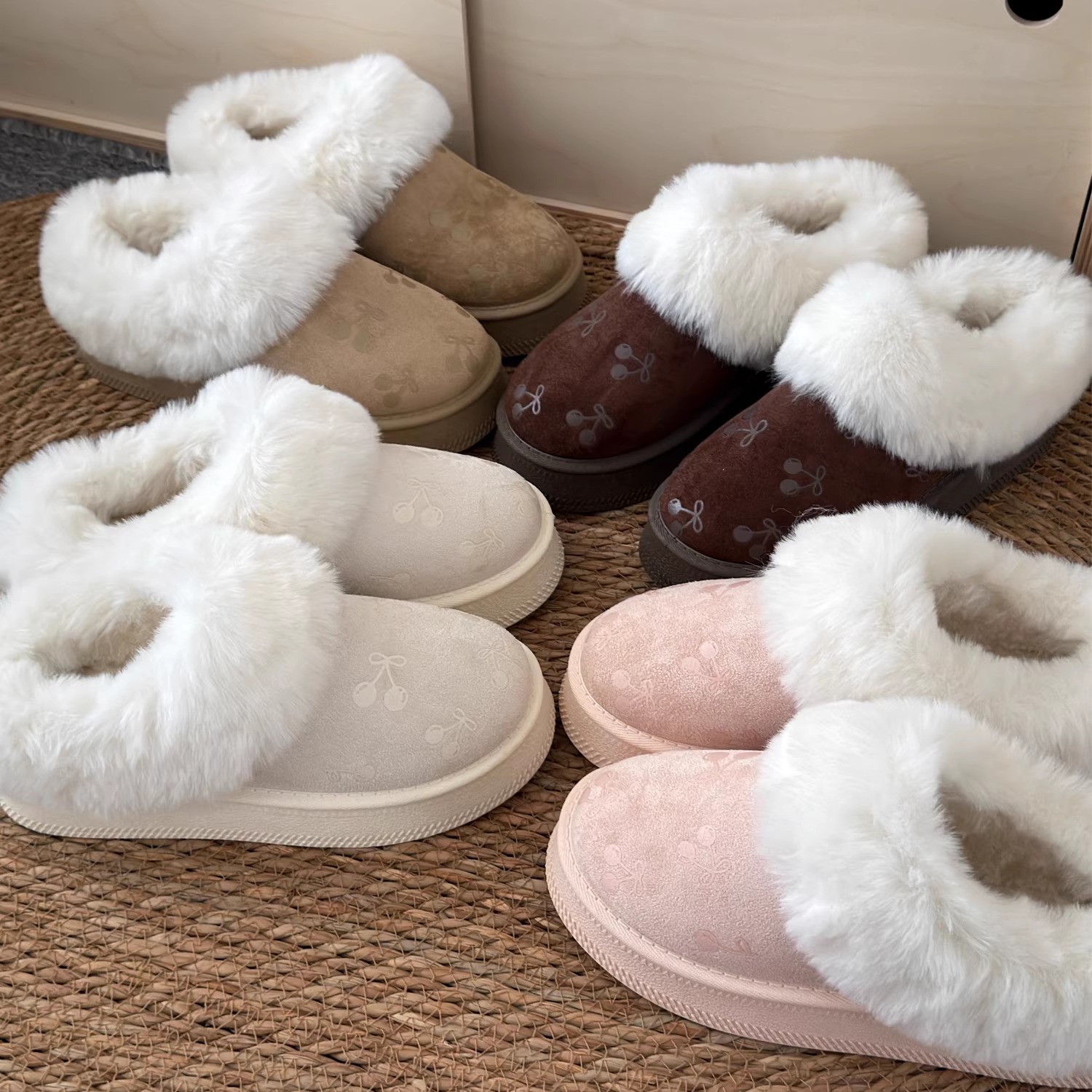 加绒毛毛鞋子女2025冬季新款爆款