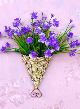 墙上挂墙花篮仿真花艺假花卉挂壁挂饰吊篮室内墙面植物蝴蝶兰装饰