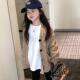 偏大一码 美妞之城女童大版 秋冬新款 码 毛衣开衫 中大童亲子装
